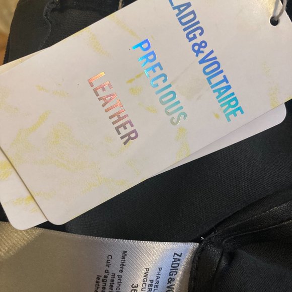 2022 Zadig & Voltaire Pharel Cuir Perm Pants Leather Leggins - Picture 6 of 6